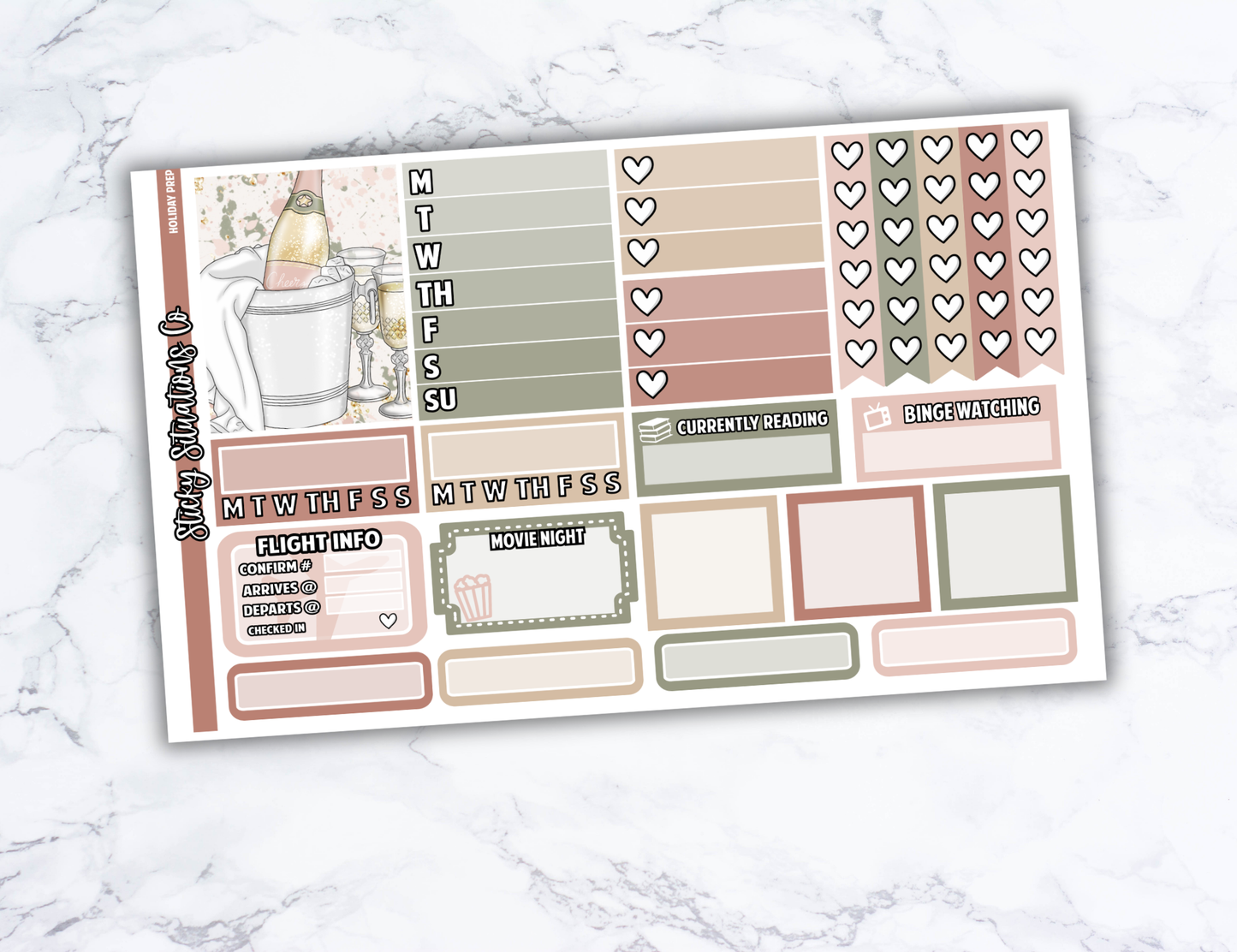 Holiday Prep Full Vertical Planner Sticker Kit – Cozy & Cool Matte Stickers for Weekly Layouts | Perfect for Christmas Planning