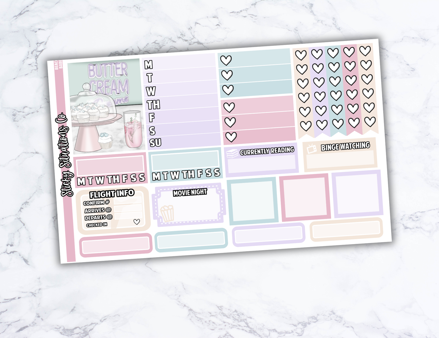 Beach Babe Full Vertical Planner Sticker Kit – Fun and Bright Matte Stickers for Weekly Layouts | Perfect for Summer Planning