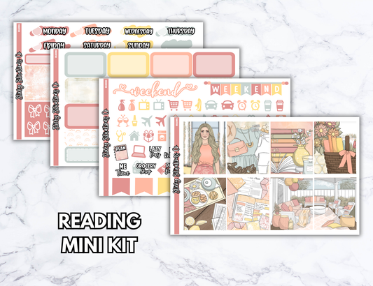 Reading Mini Vertical Planner Sticker Kit – Fun and Bright Matte Stickers for Weekly Layouts | Perfect for Every Day Planning