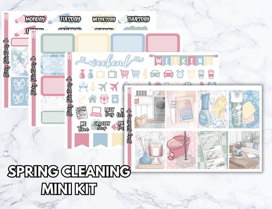 Spring Cleaning Mini Vertical Planner Sticker Kit – Fun and Bright Matte Stickers for Weekly Layouts | Perfect for Every Day Planning