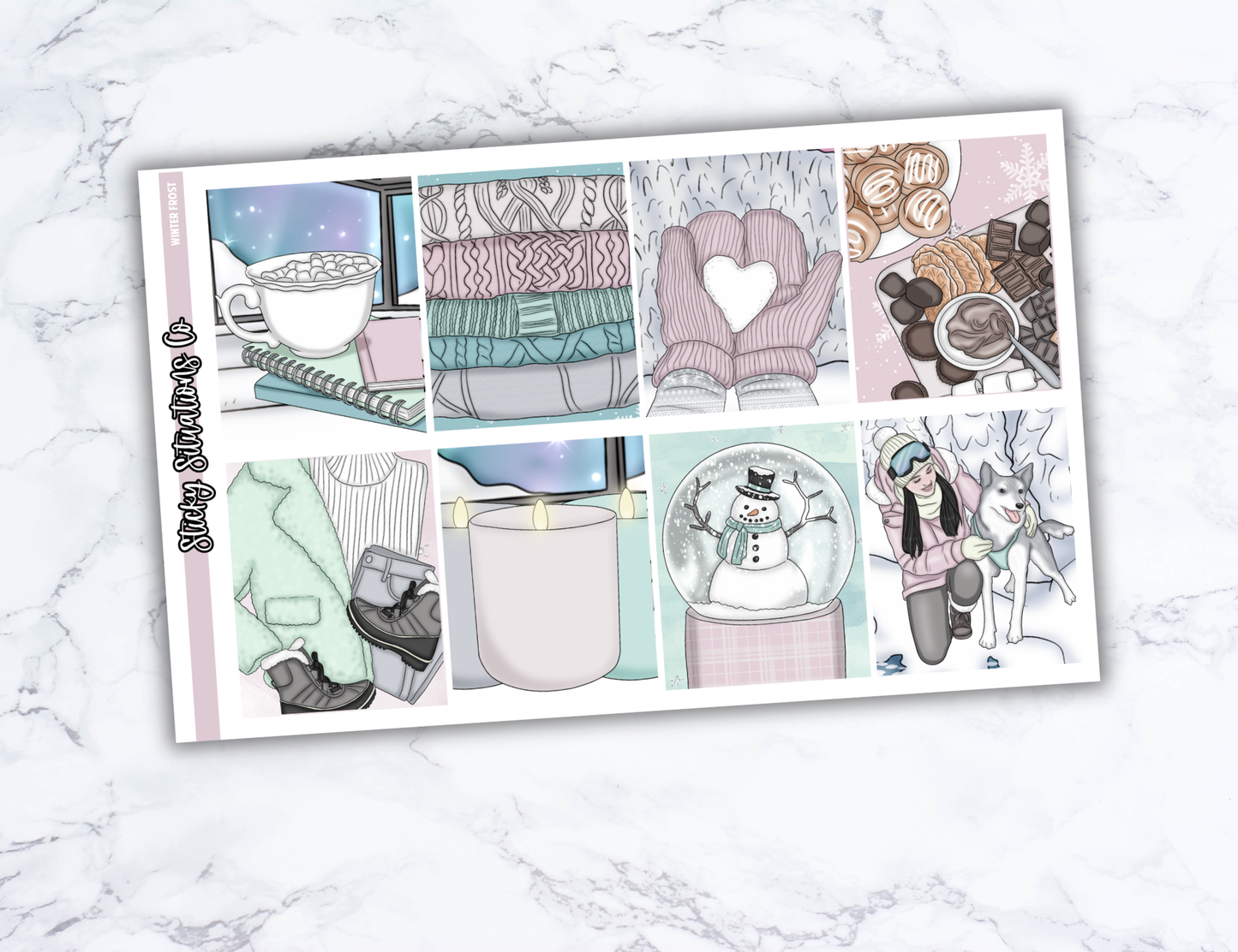 Winter Frost Full Vertical Planner Sticker Kit – Cozy & Cool Matte Stickers for Weekly Layouts | Perfect for Winter Planning