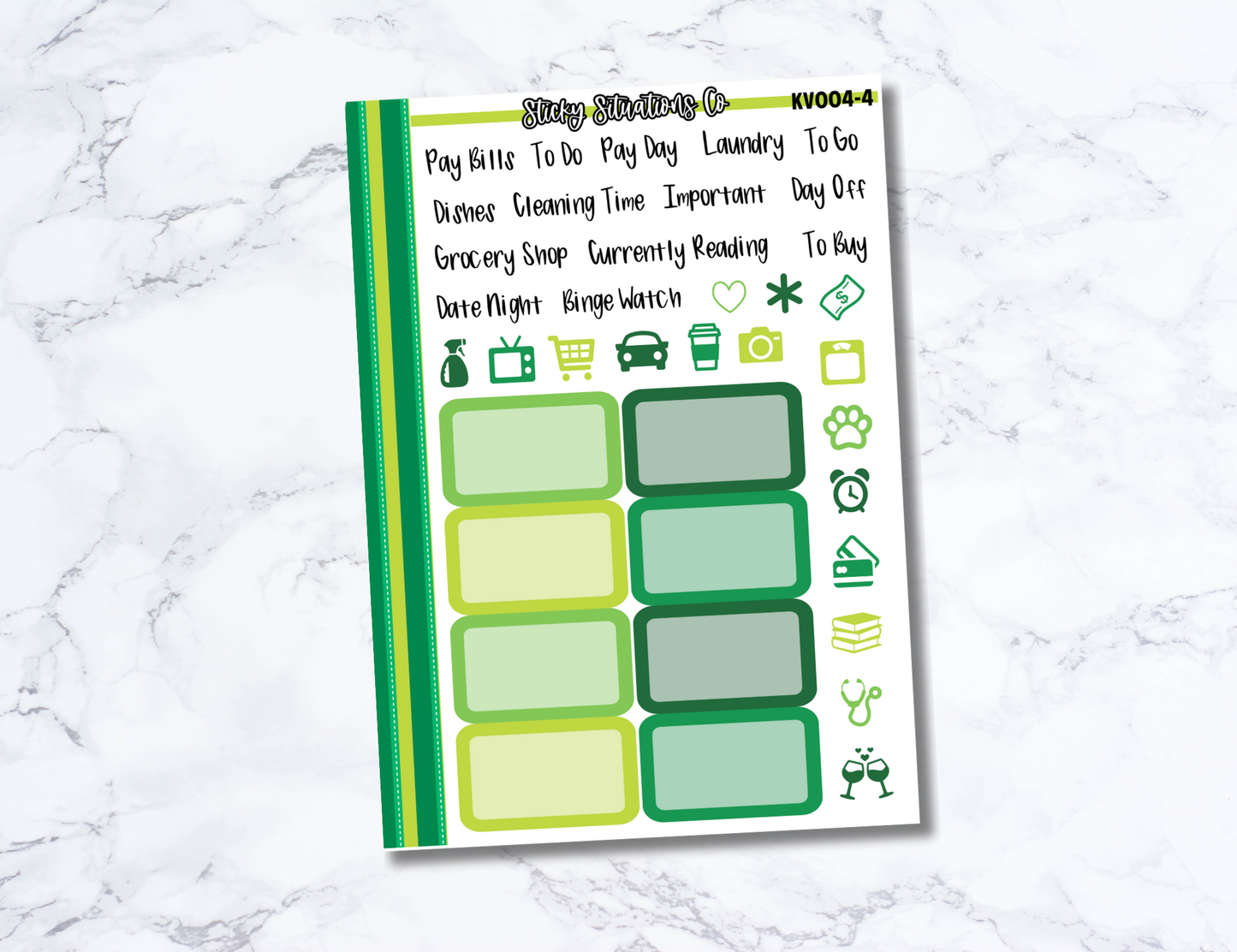 St. Patrick's Day Themed Sticker Kit | Four Page Functional Sticker Kit Made for Vertical Planners