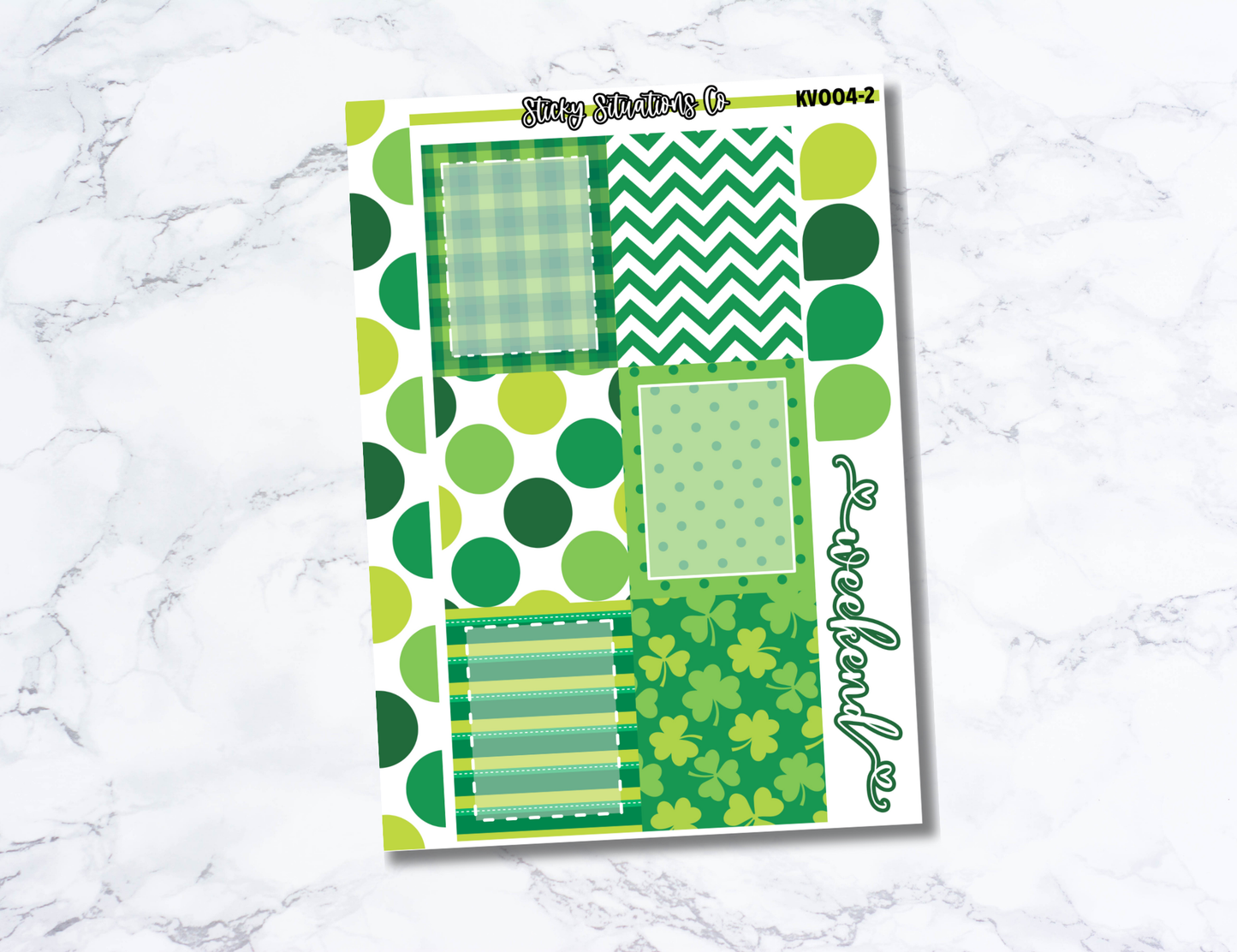 St. Patrick's Day Themed Sticker Kit | Four Page Functional Sticker Kit Made for Vertical Planners