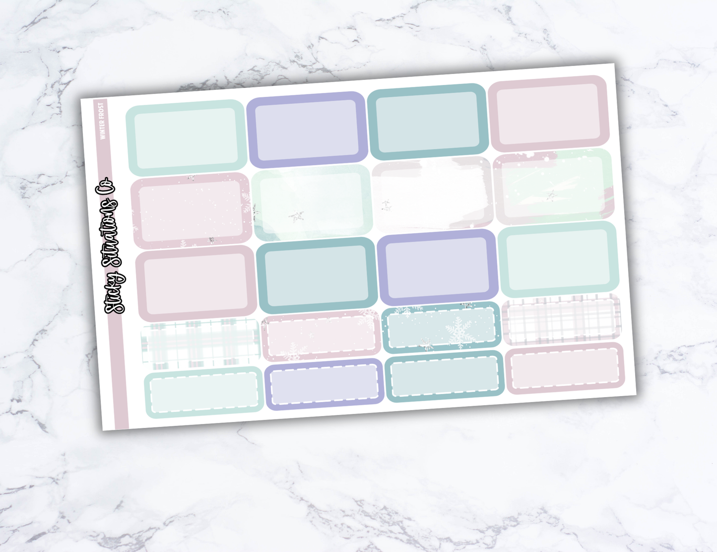 Winter Frost Full Vertical Planner Sticker Kit – Cozy & Cool Matte Stickers for Weekly Layouts | Perfect for Winter Planning