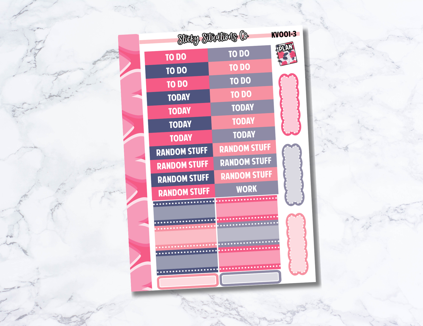 Valentine's Day Themed Sticker Kit | Four Page Functional Sticker Kit Made for Vertical Planners