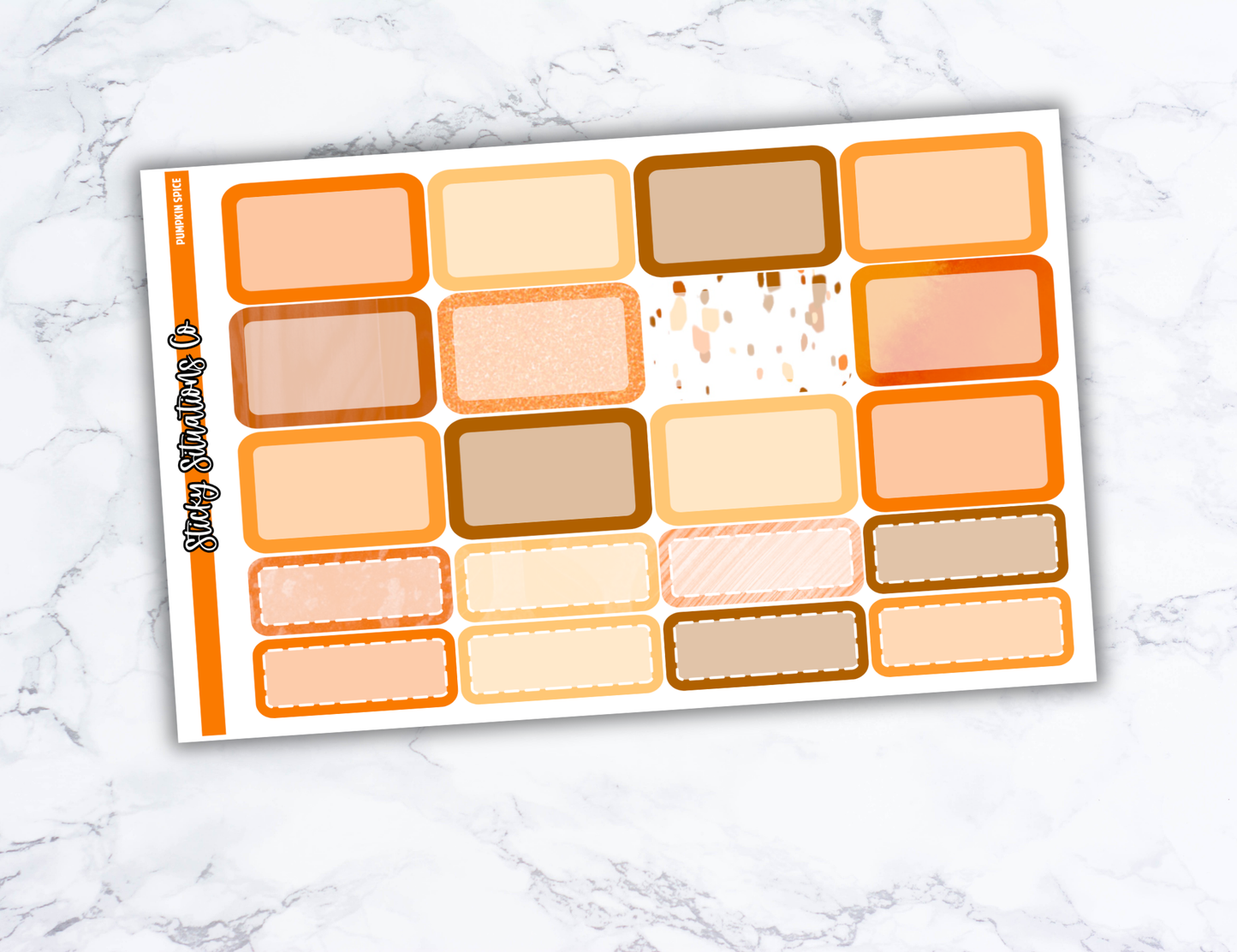 Pumpkin Spice Mini Vertical Planner Sticker Kit – Fun and Bright Matte Stickers for Weekly Layouts | Perfect for Fall Planning