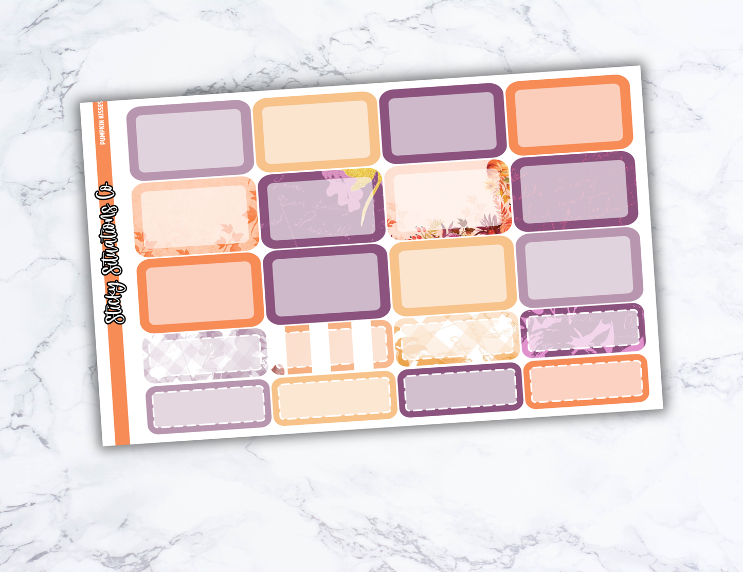 Pumpkin Kisses Full Vertical Planner Sticker Kit – Fun and Bright Matte Stickers for Weekly Layouts | Perfect for Fall Planning