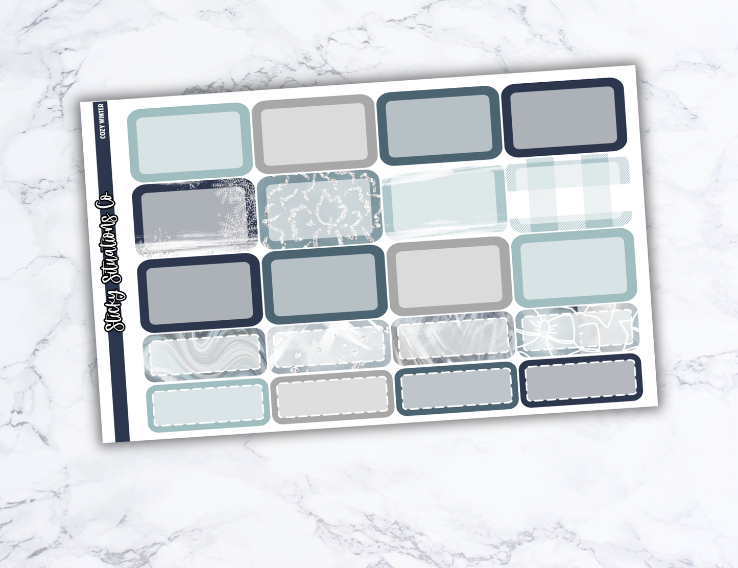 Cozy Winter Full Vertical Planner Sticker Kit – Fun and Bright Matte Stickers for Weekly Layouts | Perfect for Winter Planning