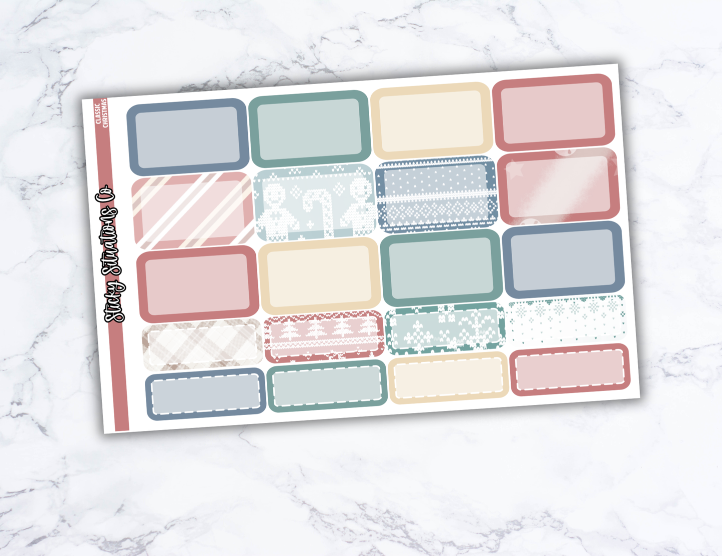 Classic Christmas Mini Vertical Planner Sticker Kit – Fun and Bright Matte Stickers for Weekly Layouts | Perfect for Christmas Planning