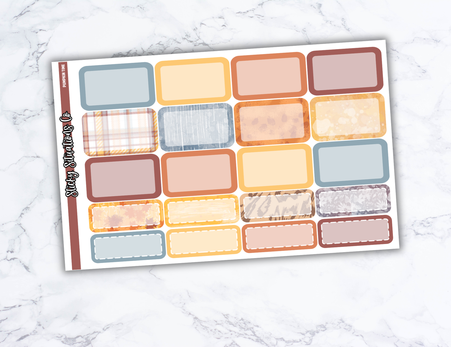 Pumpkin Time Full Vertical Planner Sticker Kit – Fun and Bright Matte Stickers for Weekly Layouts | Perfect for Fall Planning