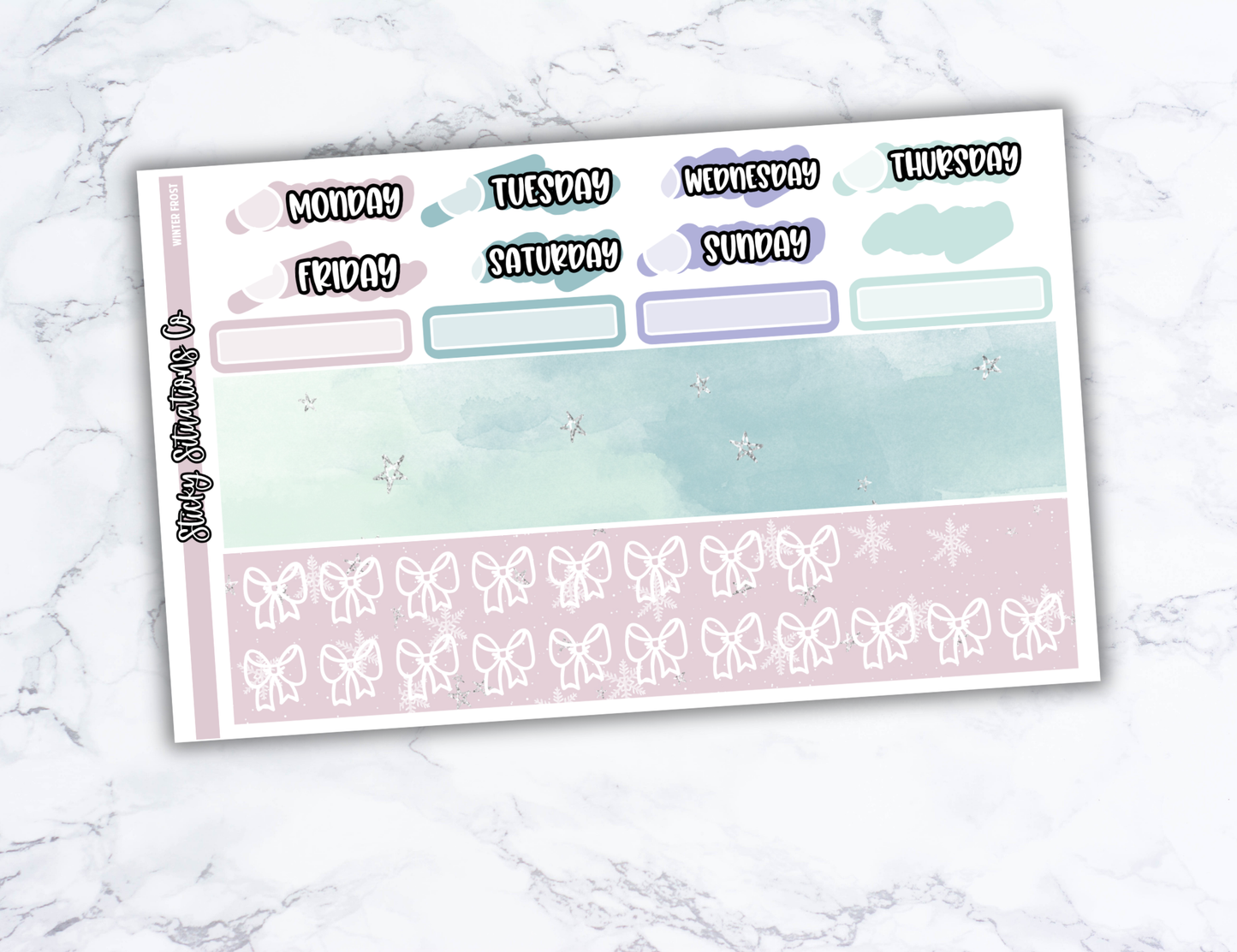 Winter Frost Full Vertical Planner Sticker Kit – Cozy & Cool Matte Stickers for Weekly Layouts | Perfect for Winter Planning