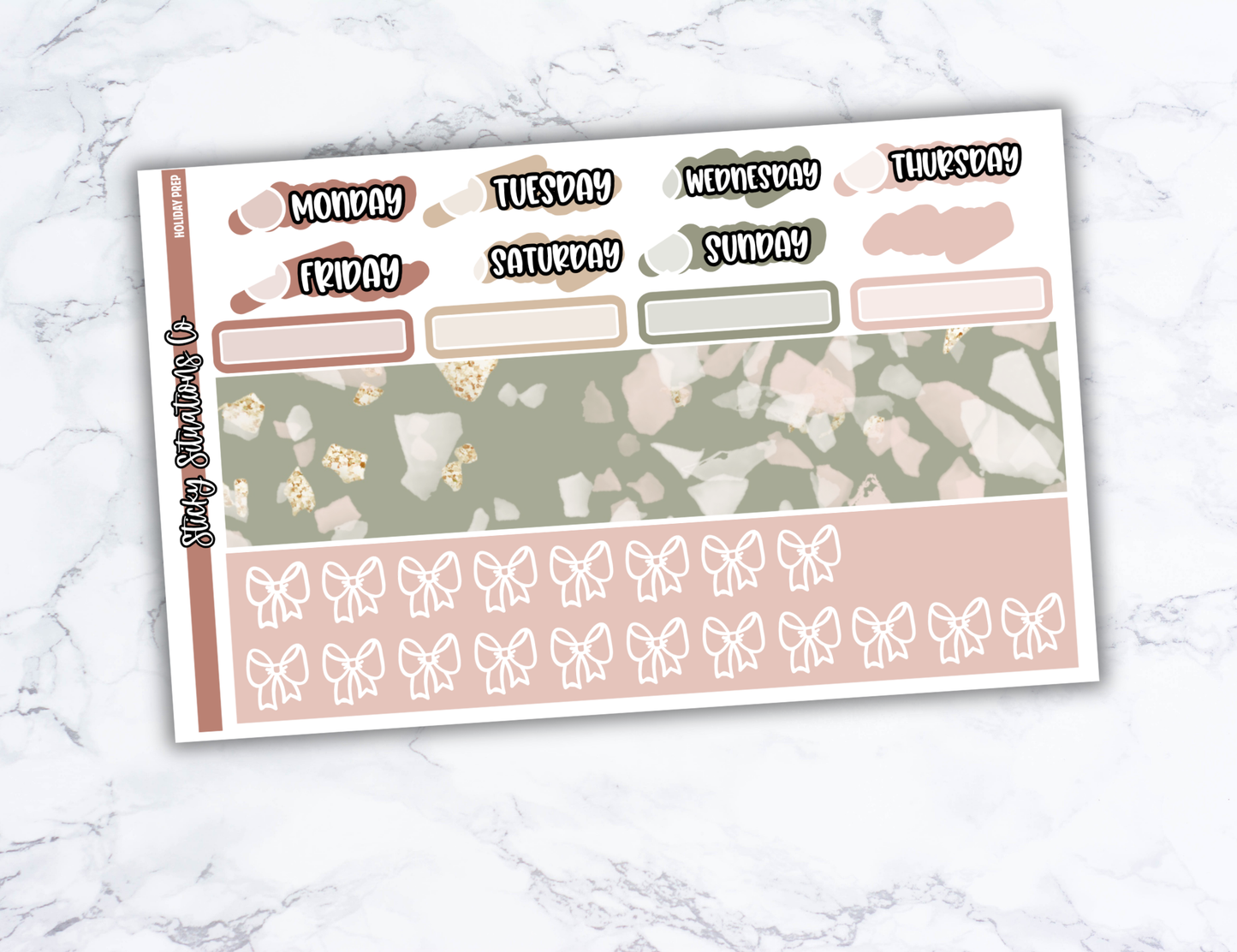 Holiday Prep Full Vertical Planner Sticker Kit – Cozy & Cool Matte Stickers for Weekly Layouts | Perfect for Christmas Planning