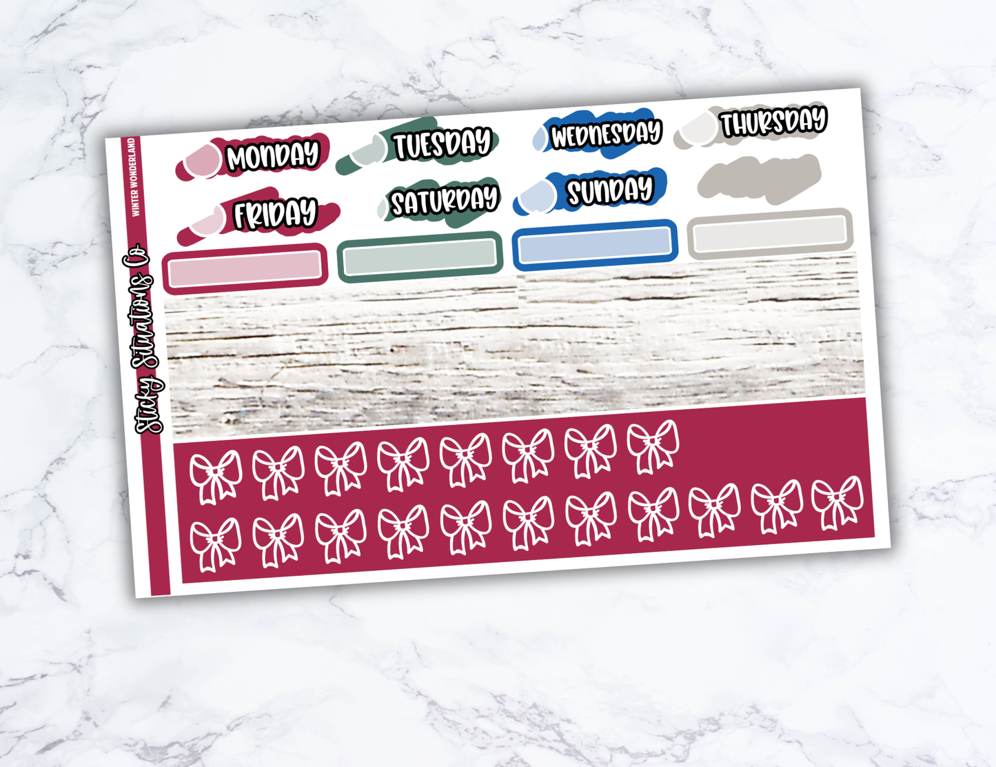 Winter Wonderland Mini Vertical Planner Sticker Kit – Fun and Bright Matte Stickers for Weekly Layouts | Perfect for Winter Planning