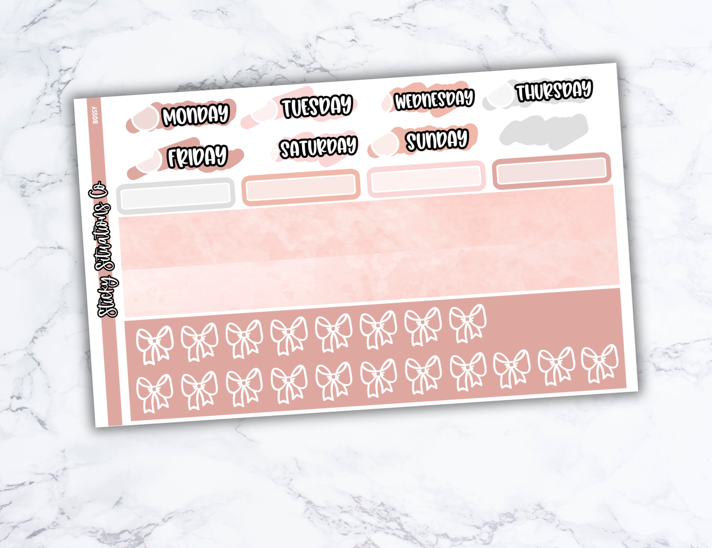 Bossy Full Vertical Planner Sticker Kit – Fun and Bright Matte Stickers for Weekly Layouts | Perfect for Every Day Planning