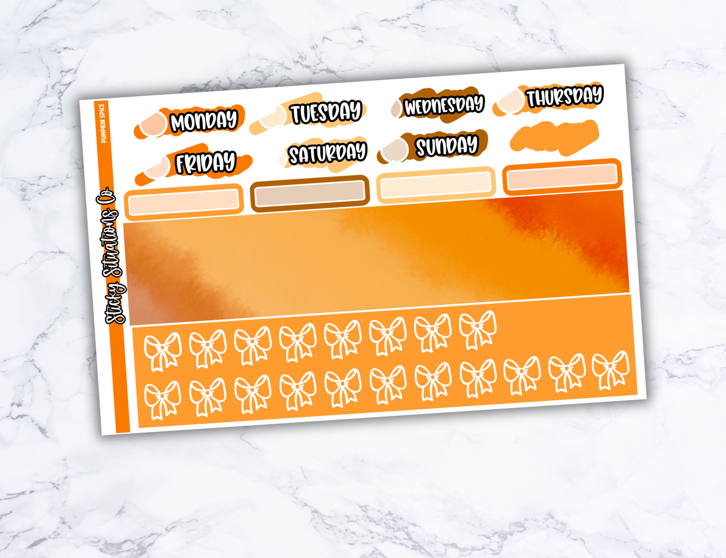 Pumpkin Spice Mini Vertical Planner Sticker Kit – Fun and Bright Matte Stickers for Weekly Layouts | Perfect for Fall Planning