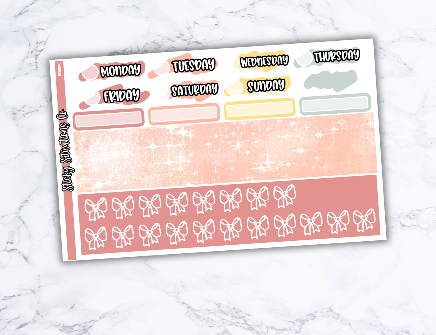 Reading Full Vertical Planner Sticker Kit – Fun and Bright Matte Stickers for Weekly Layouts | Perfect for Every Day Planning