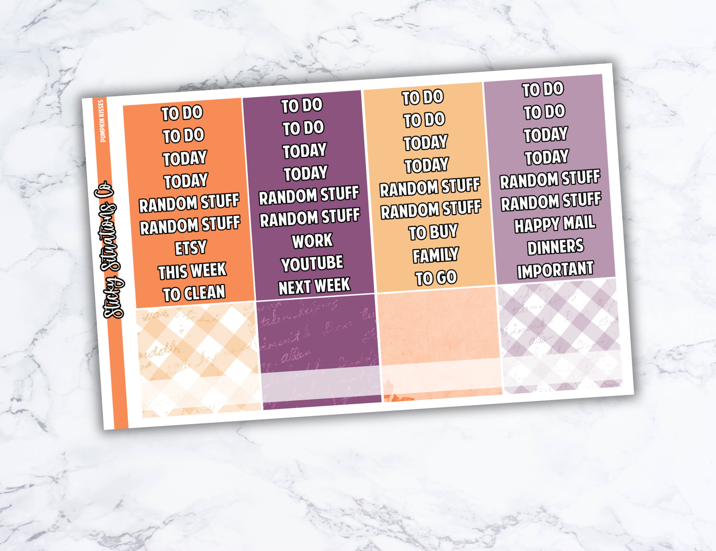 Pumpkin Kisses Full Vertical Planner Sticker Kit – Fun and Bright Matte Stickers for Weekly Layouts | Perfect for Fall Planning