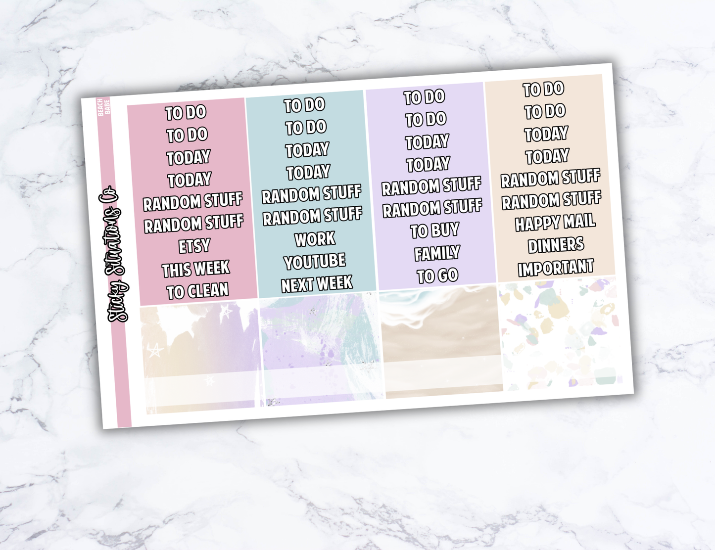 Beach Babe Full Vertical Planner Sticker Kit – Fun and Bright Matte Stickers for Weekly Layouts | Perfect for Summer Planning