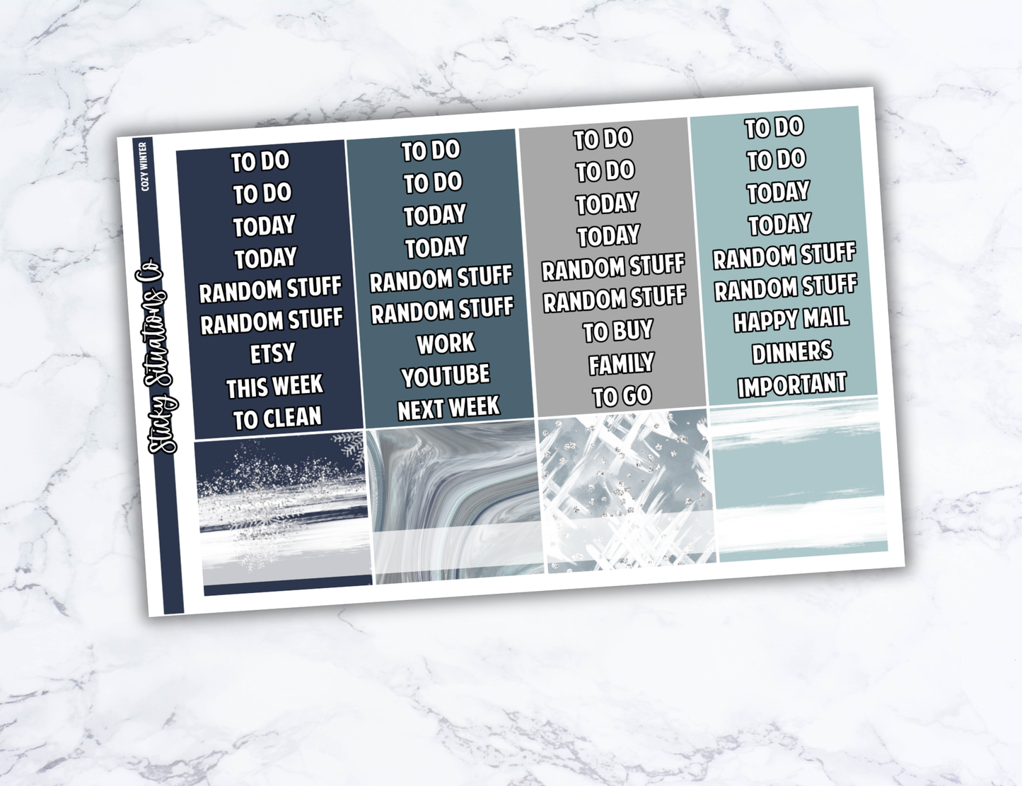 Cozy Winter Full Vertical Planner Sticker Kit – Fun and Bright Matte Stickers for Weekly Layouts | Perfect for Winter Planning