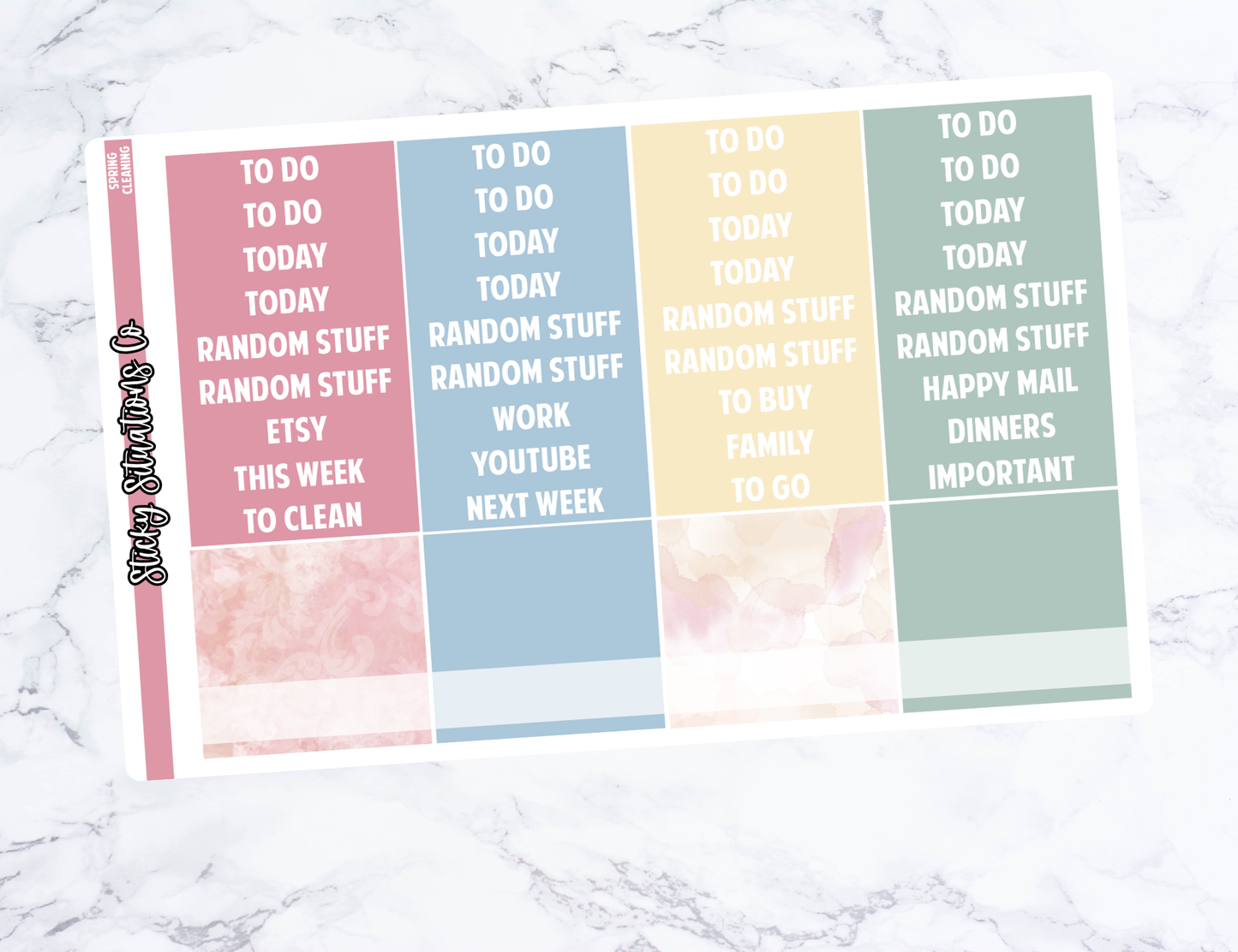 Spring Cleaning Full Vertical Planner Sticker Kit – Fun and Bright Matte Stickers for Weekly Layouts | Perfect for Every Day Planning