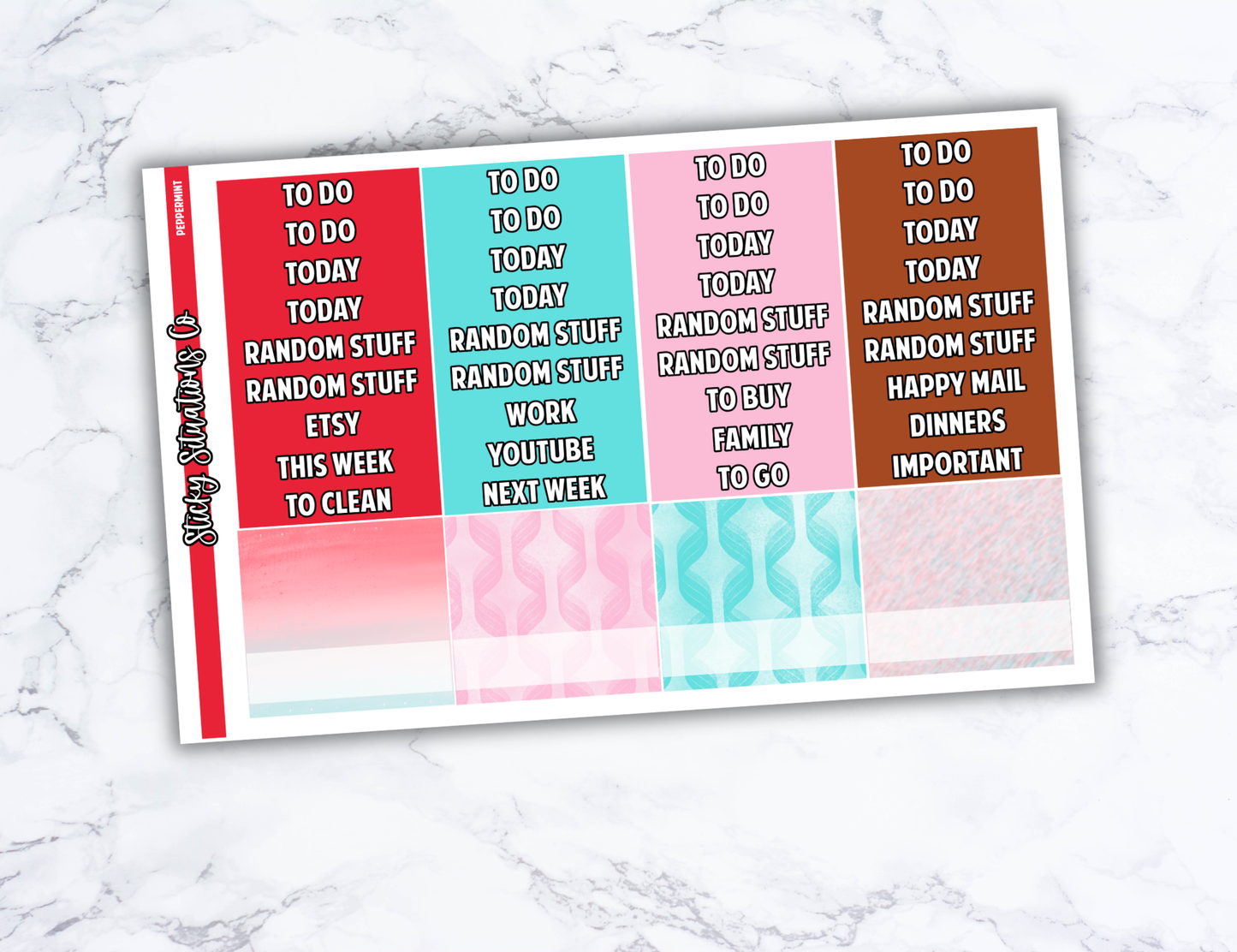 Peppermint Full Vertical Planner Sticker Kit – Fun and Bright Matte Stickers for Weekly Layouts | Perfect for Christmas Planning