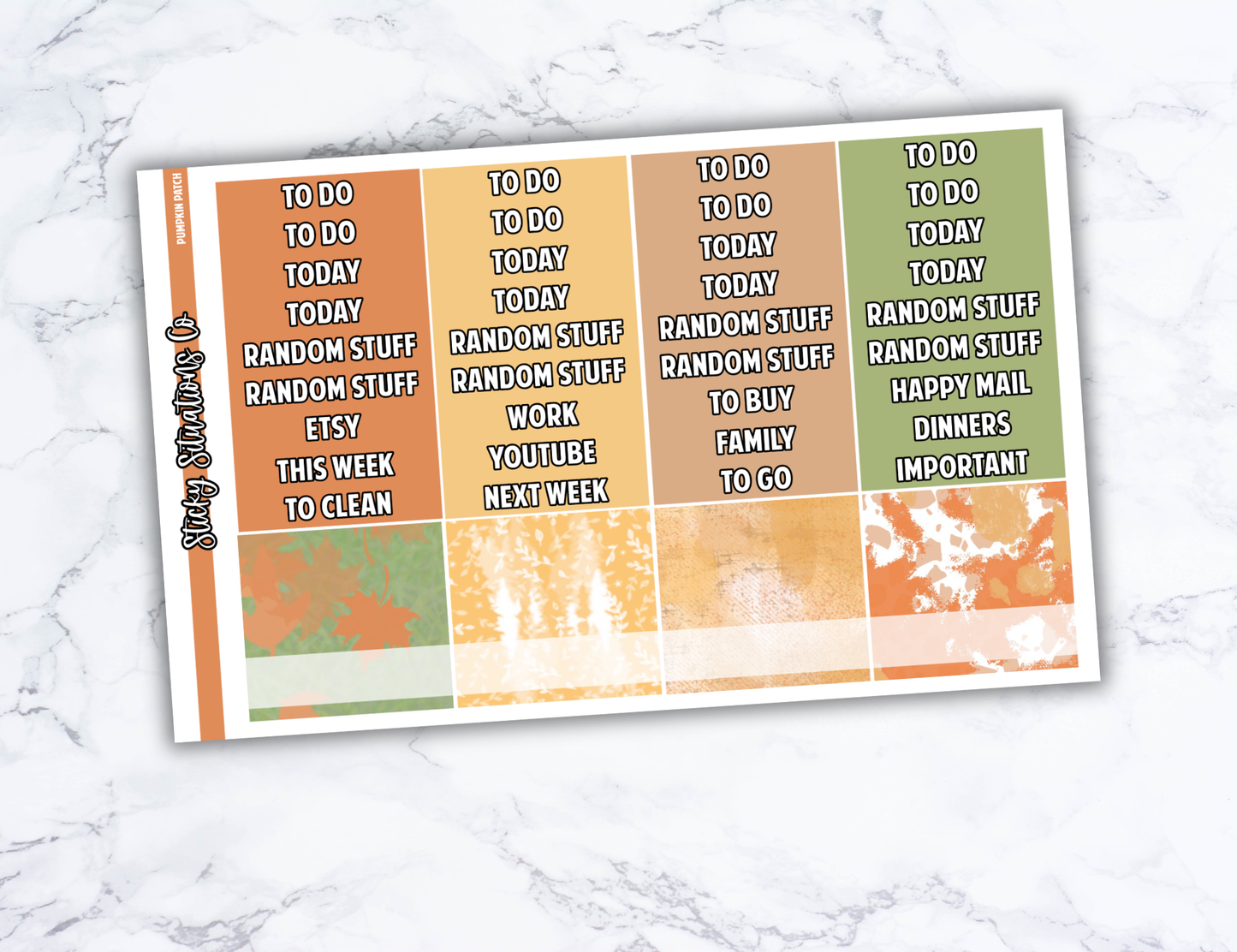 Pumpkin  Patch Full Vertical Planner Sticker Kit – Fun and Bright Matte Stickers for Weekly Layouts | Perfect for Fall Planning