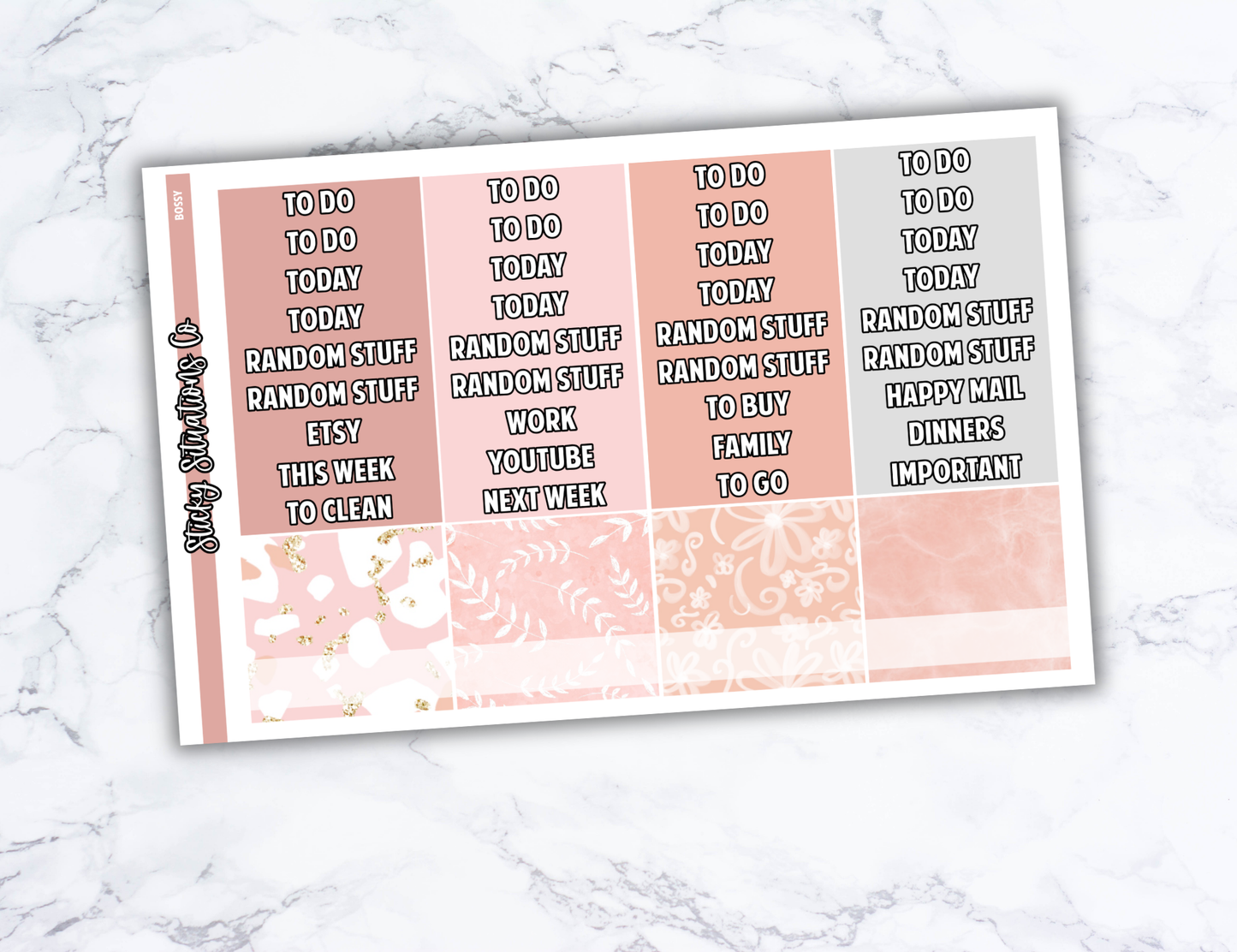 Bossy Full Vertical Planner Sticker Kit – Fun and Bright Matte Stickers for Weekly Layouts | Perfect for Every Day Planning