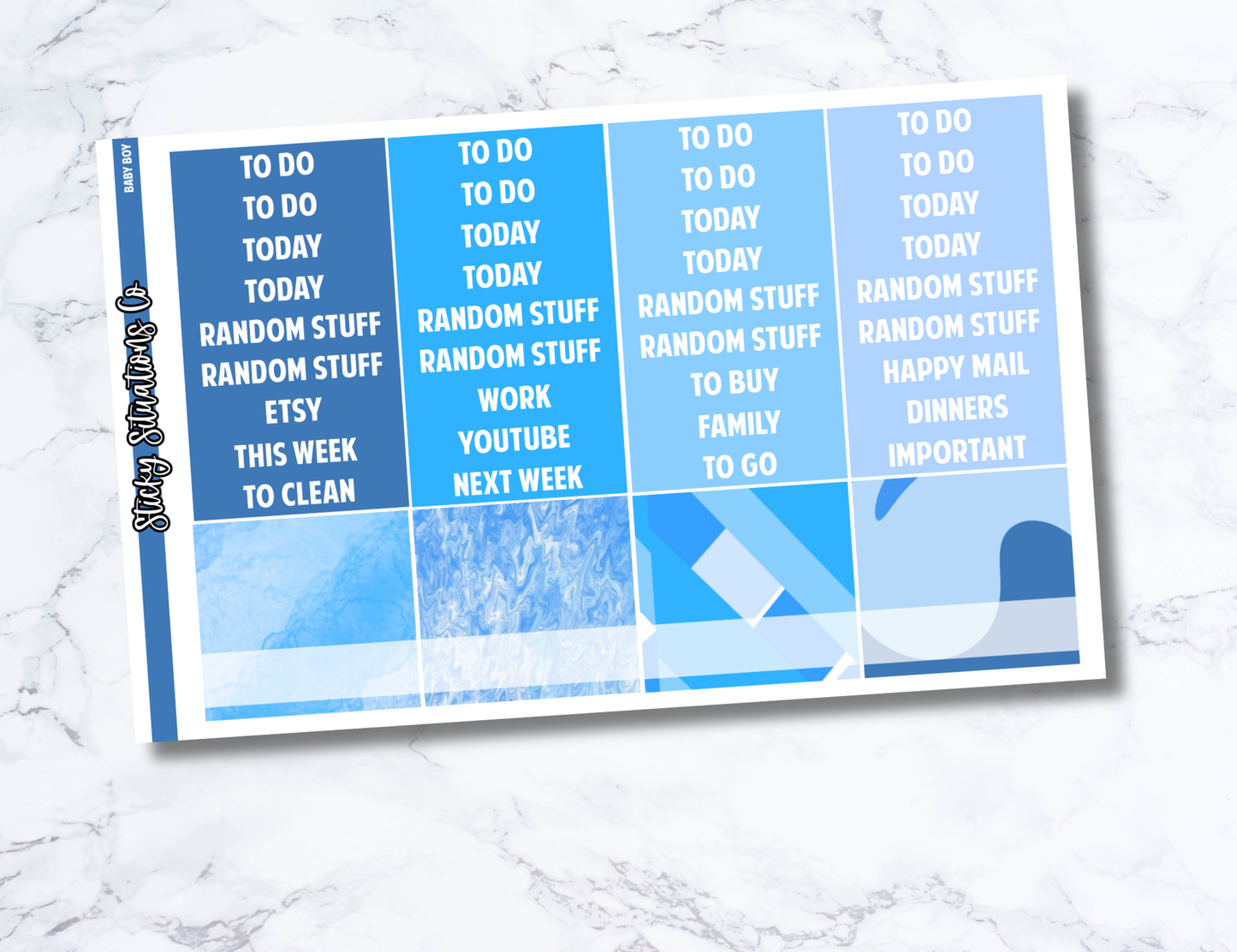 Baby Boy Full Vertical Planner Sticker Kit – Fun Matte Stickers for Weekly Layouts | Perfect for Baby Planning