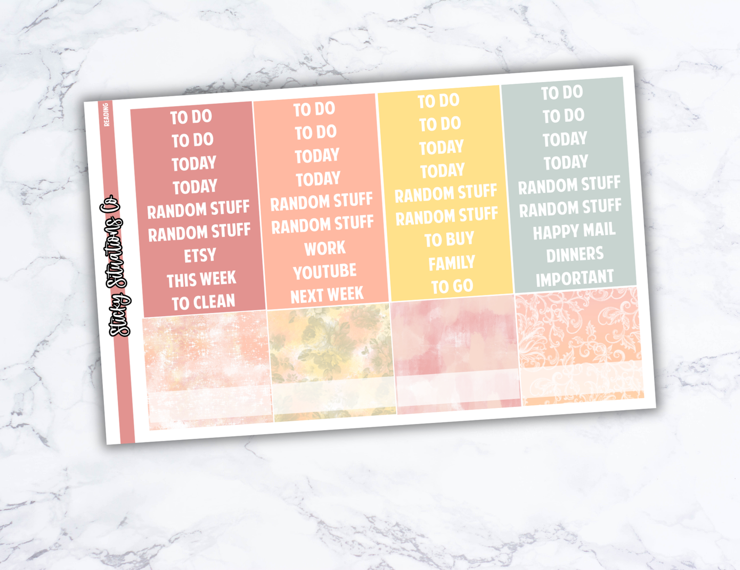 Reading Full Vertical Planner Sticker Kit – Fun and Bright Matte Stickers for Weekly Layouts | Perfect for Every Day Planning