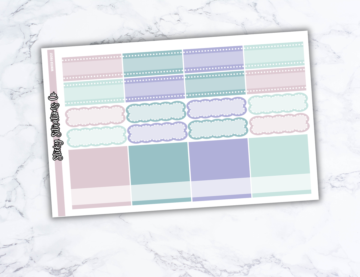 Winter Frost Full Vertical Planner Sticker Kit – Cozy & Cool Matte Stickers for Weekly Layouts | Perfect for Winter Planning