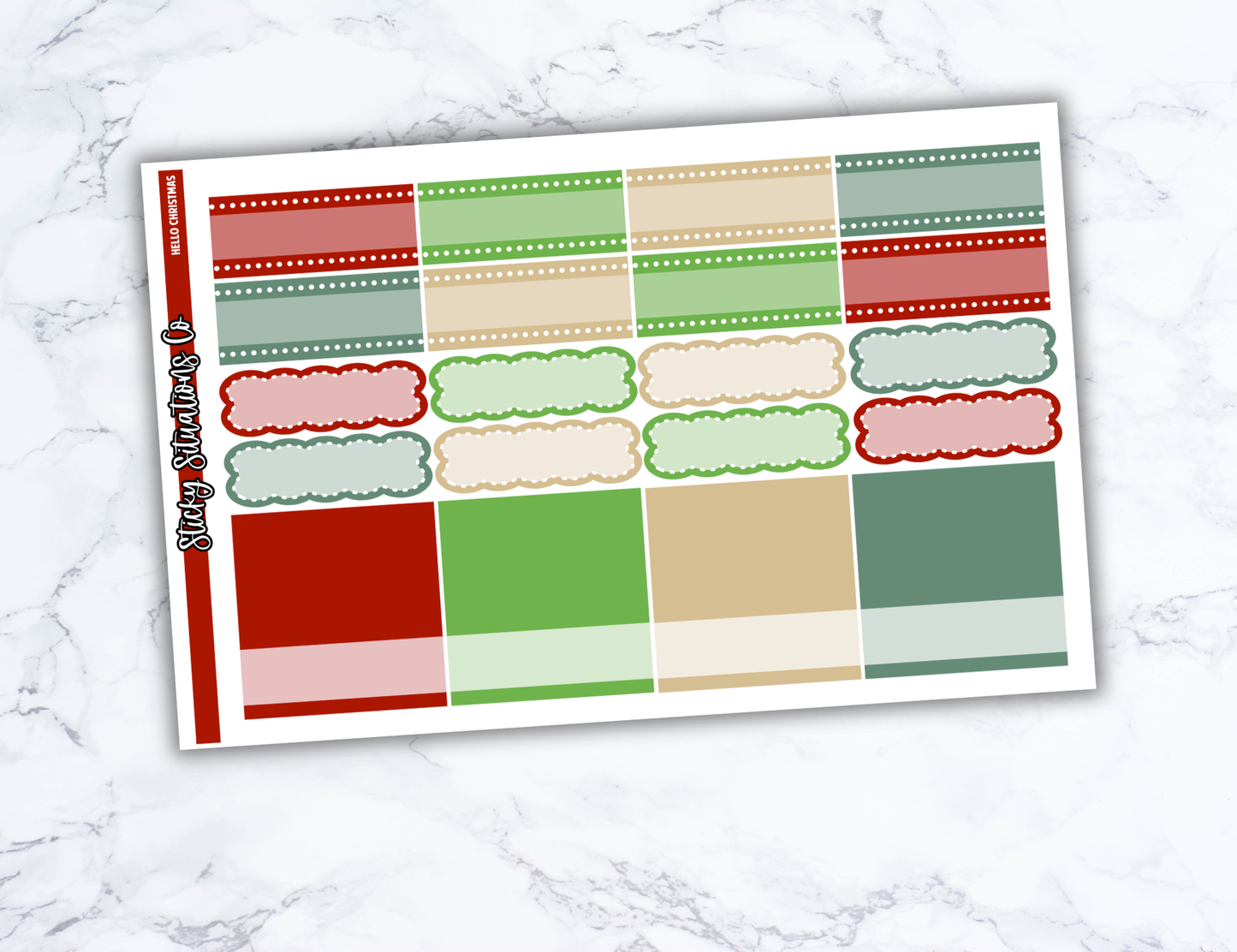 Hello Christmas Full Vertical Planner Sticker Kit – Fun and Bright Matte Stickers for Weekly Layouts | Perfect for Christmas Planning