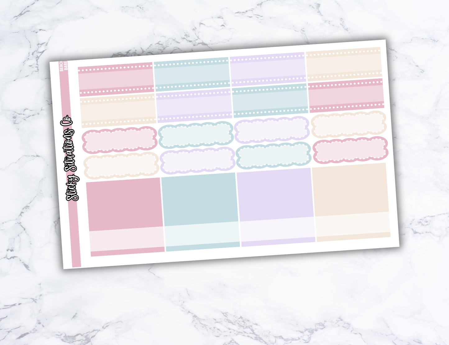 Beach Babe Full Vertical Planner Sticker Kit – Fun and Bright Matte Stickers for Weekly Layouts | Perfect for Summer Planning