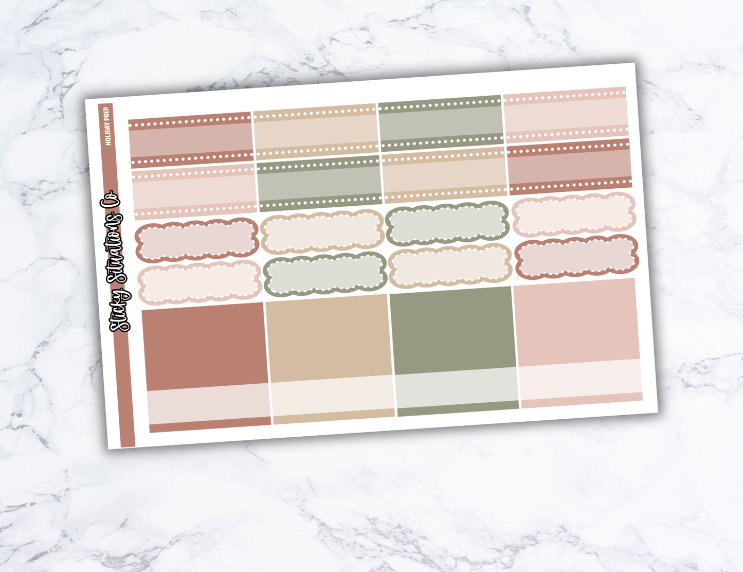 Holiday Prep Full Vertical Planner Sticker Kit – Cozy & Cool Matte Stickers for Weekly Layouts | Perfect for Christmas Planning