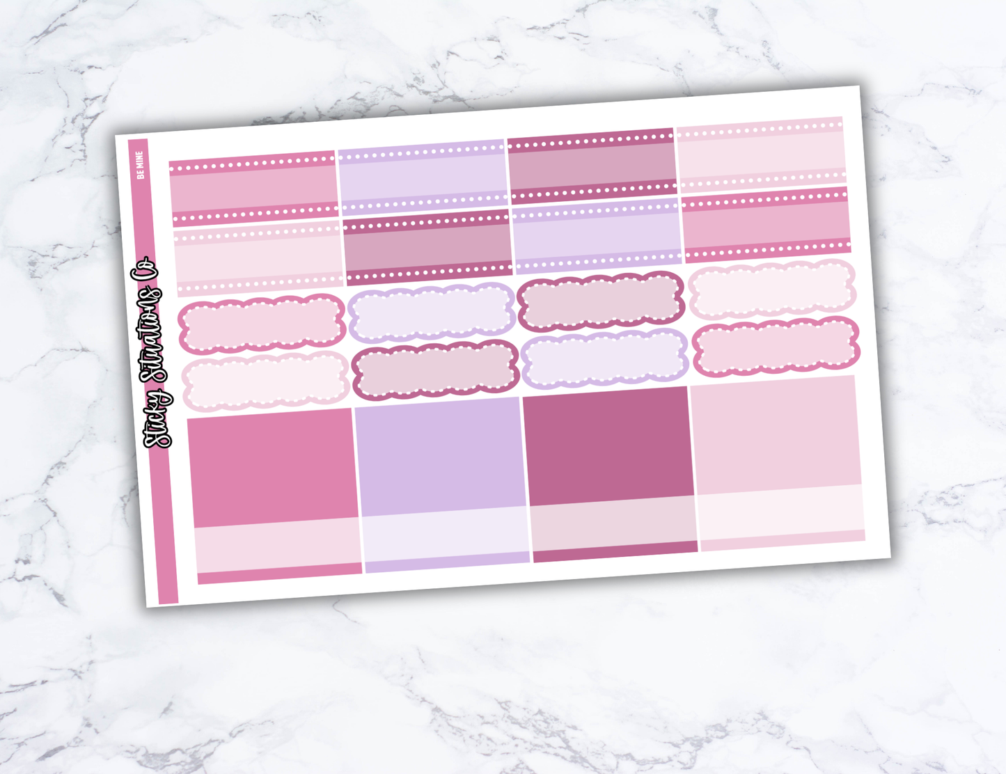 Be Mine Full Vertical Planner Sticker Kit – Fun and Bright Matte Stickers for Weekly Layouts | Perfect for Valentine's Day Planning