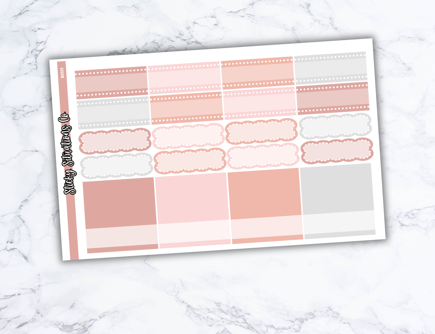 Bossy Full Vertical Planner Sticker Kit – Fun and Bright Matte Stickers for Weekly Layouts | Perfect for Every Day Planning