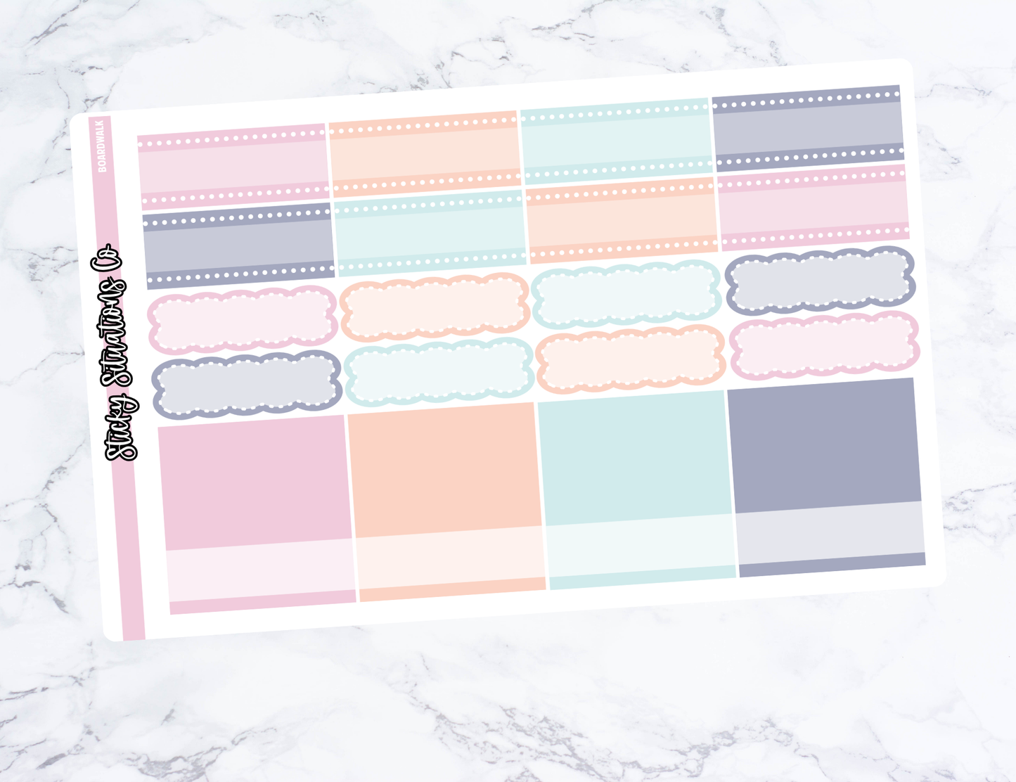 Boardwalk Full Vertical Planner Sticker Kit – Fun and Bright Matte Stickers for Weekly Layouts | Perfect for Every Day Planning