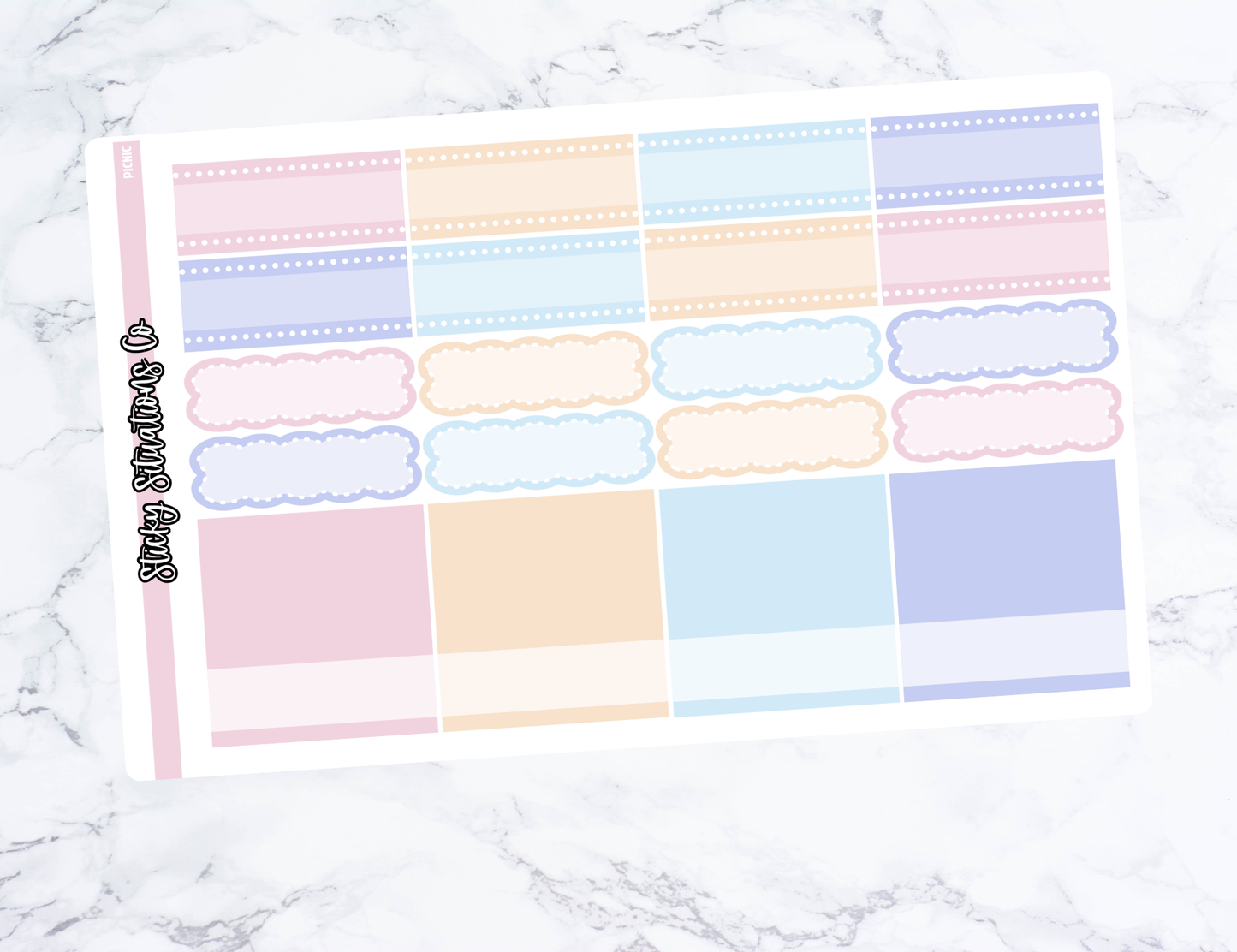 Picnic Full Vertical Planner Sticker Kit – Fun and Bright Matte Stickers for Weekly Layouts | Perfect for Every Day Planning