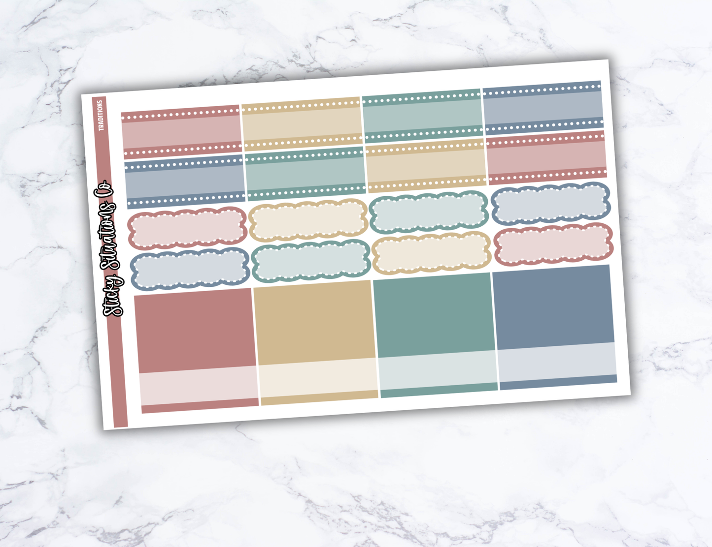 Traditions Full Vertical Planner Sticker Kit – Fun and Bright Matte Stickers for Weekly Layouts | Perfect for Christmas Planning