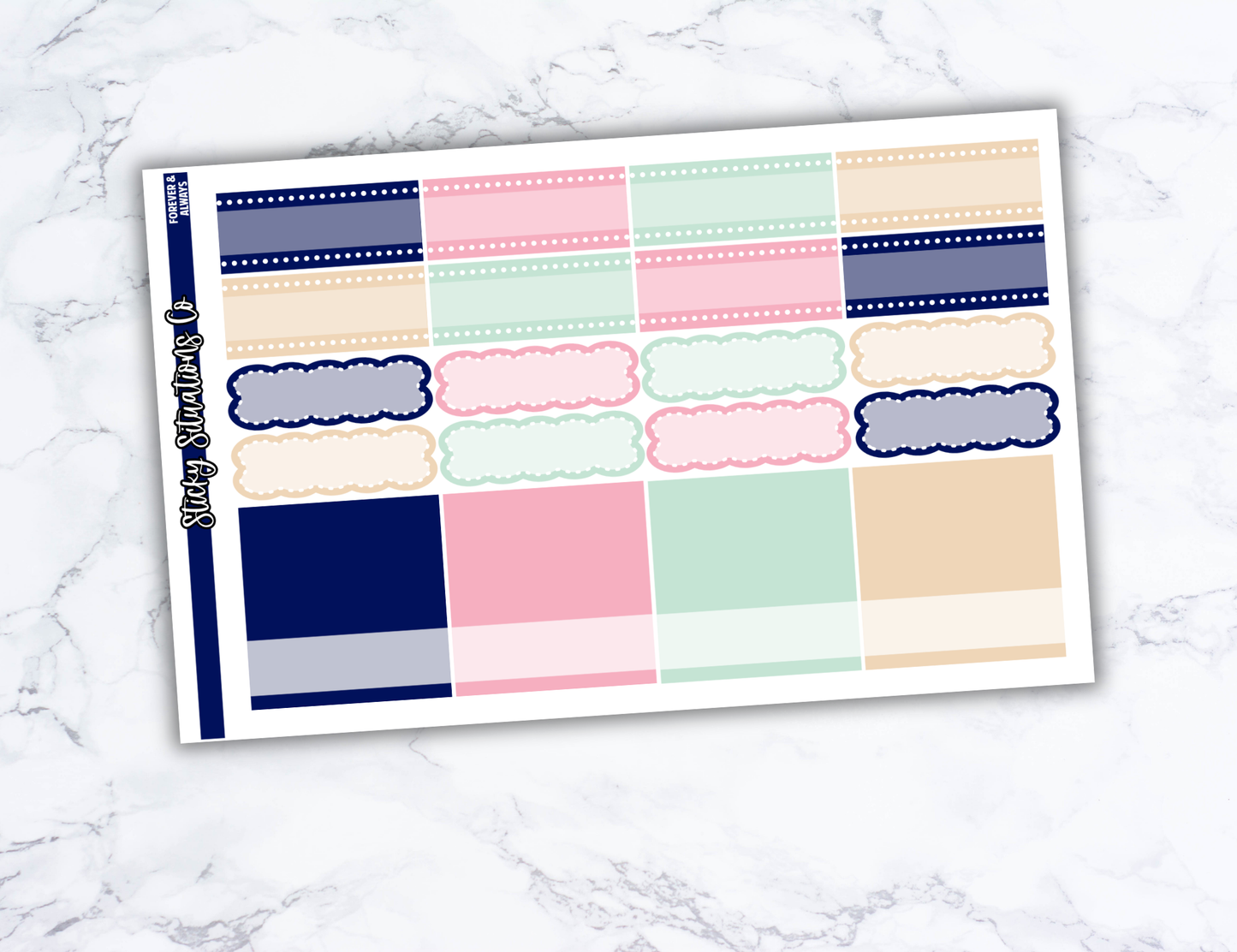 Forever and Always Full Vertical Planner Sticker Kit – Fun and Bright Matte Stickers for Weekly Layouts | Perfect for Wedding Planning