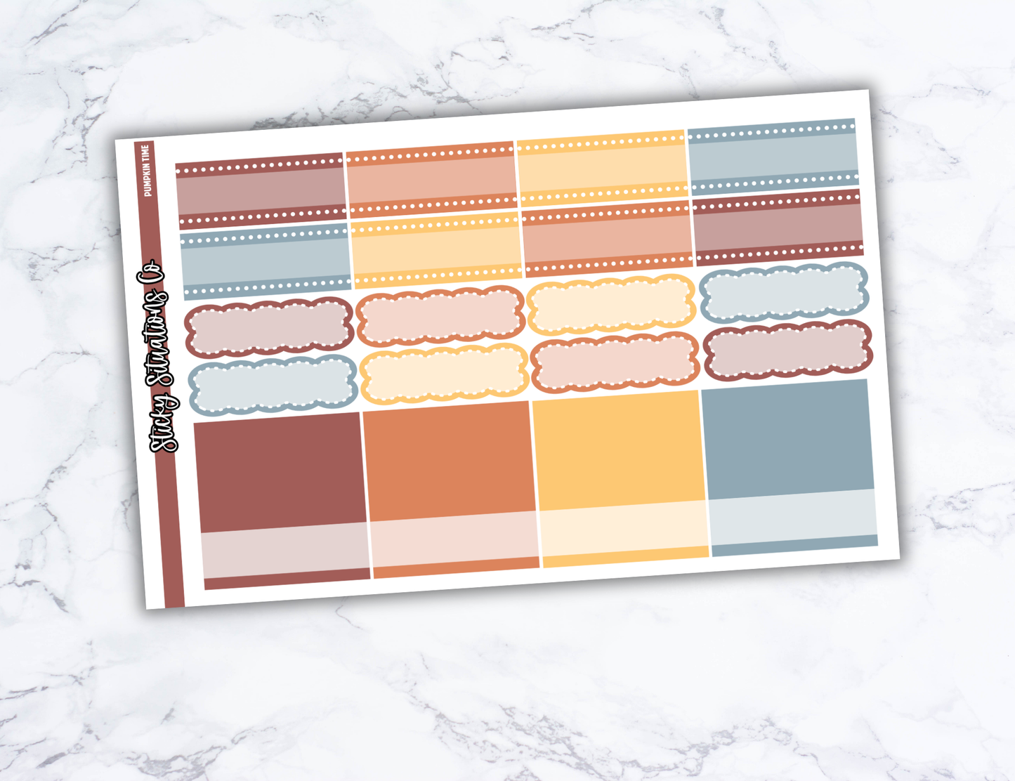 Pumpkin Time Full Vertical Planner Sticker Kit – Fun and Bright Matte Stickers for Weekly Layouts | Perfect for Fall Planning