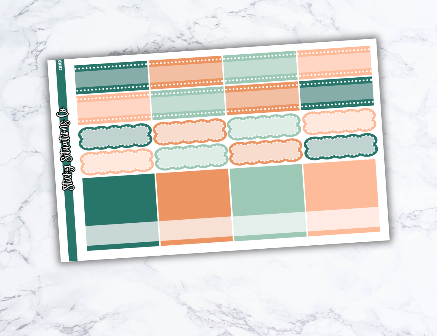 Camp Full Vertical Planner Sticker Kit – Fun and Bright Matte Stickers for Weekly Layouts | Perfect for Summer Planning