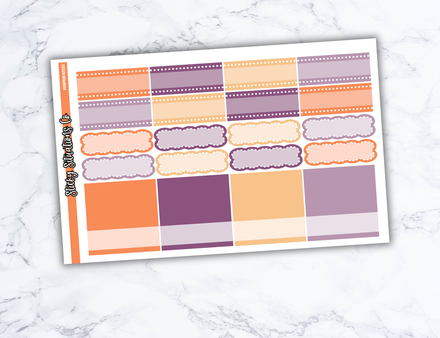 Pumpkin Kisses Full Vertical Planner Sticker Kit – Fun and Bright Matte Stickers for Weekly Layouts | Perfect for Fall Planning