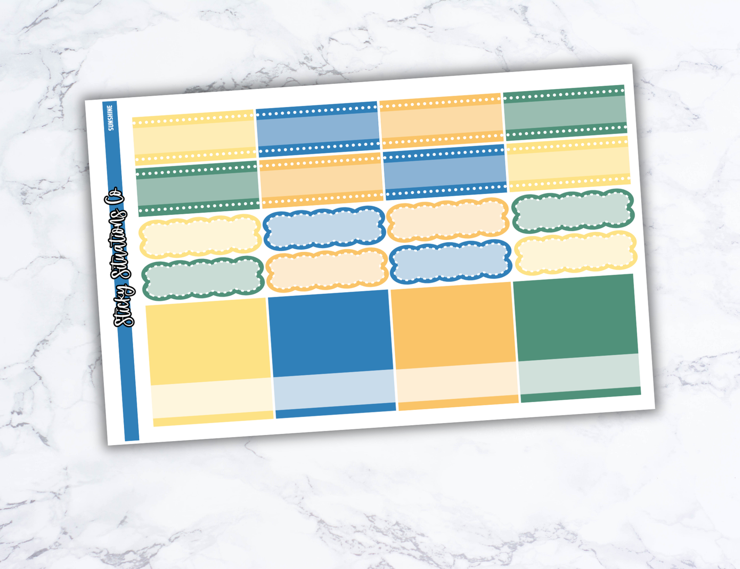 Sunshine Full Vertical Planner Sticker Kit – Fun and Bright Matte Stickers for Weekly Layouts | Perfect for Summer Planning