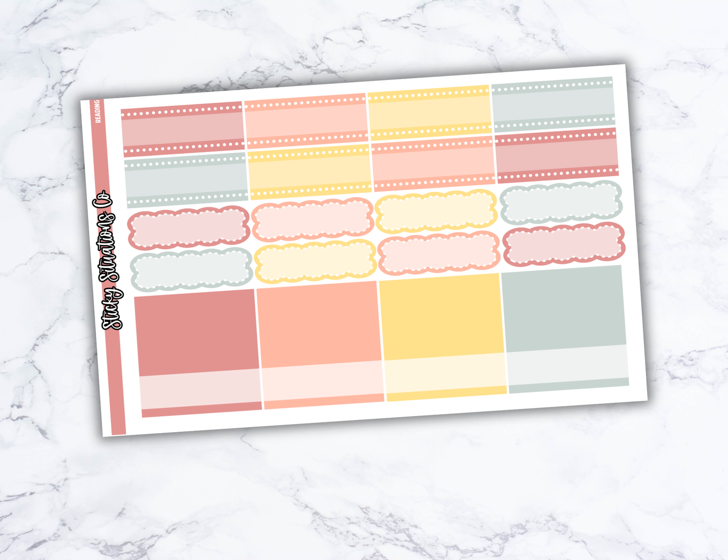 Reading Full Vertical Planner Sticker Kit – Fun and Bright Matte Stickers for Weekly Layouts | Perfect for Every Day Planning