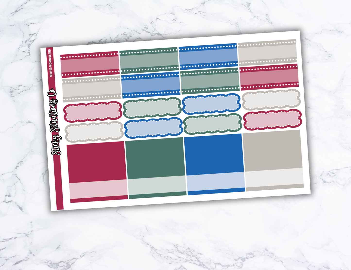 Winter Wonderland Full Vertical Planner Sticker Kit – Fun and Bright Matte Stickers for Weekly Layouts | Perfect for Winter Planning