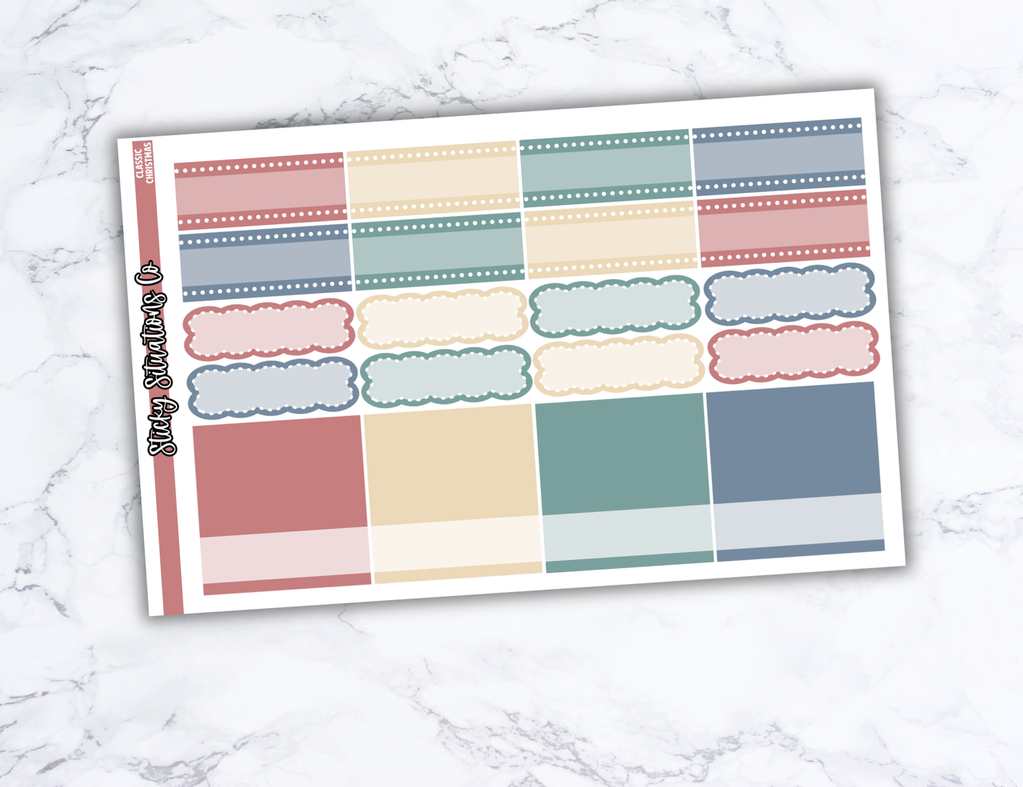 Classic Christmas Full Vertical Planner Sticker Kit – Fun and Bright Matte Stickers for Weekly Layouts | Perfect for Christmas Planning