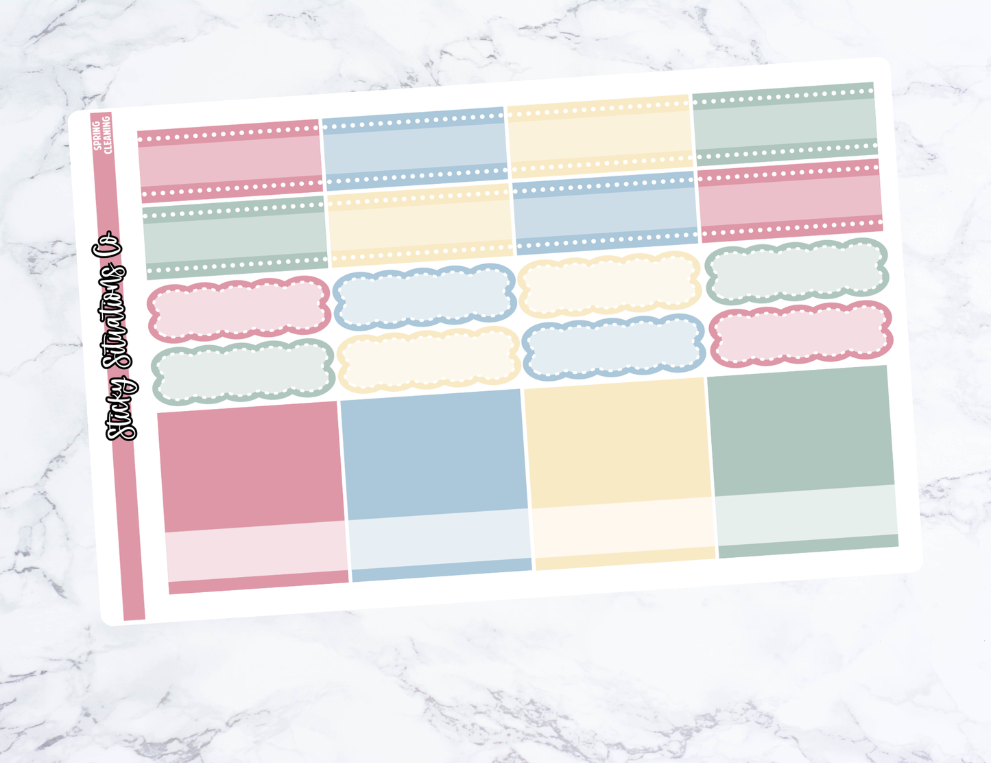 Spring Cleaning Full Vertical Planner Sticker Kit – Fun and Bright Matte Stickers for Weekly Layouts | Perfect for Every Day Planning