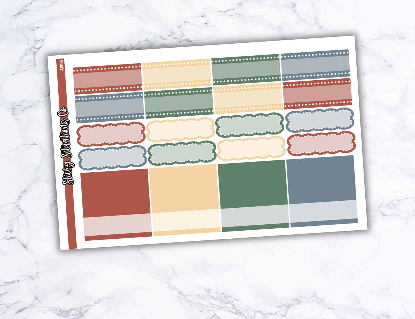 Apple Full Vertical Planner Sticker Kit – Fun and Bright Matte Stickers for Weekly Layouts | Perfect for Fall Planning