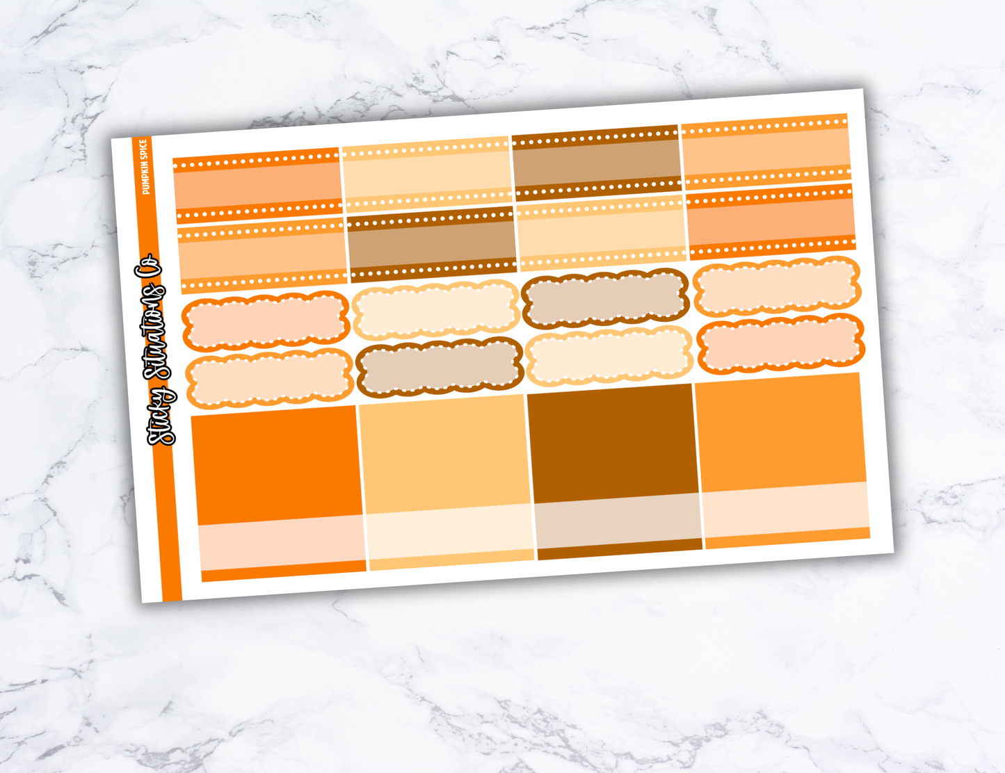 Pumpkin Spice Full Vertical Planner Sticker Kit – Fun and Bright Matte Stickers for Weekly Layouts | Perfect for Fall Planning