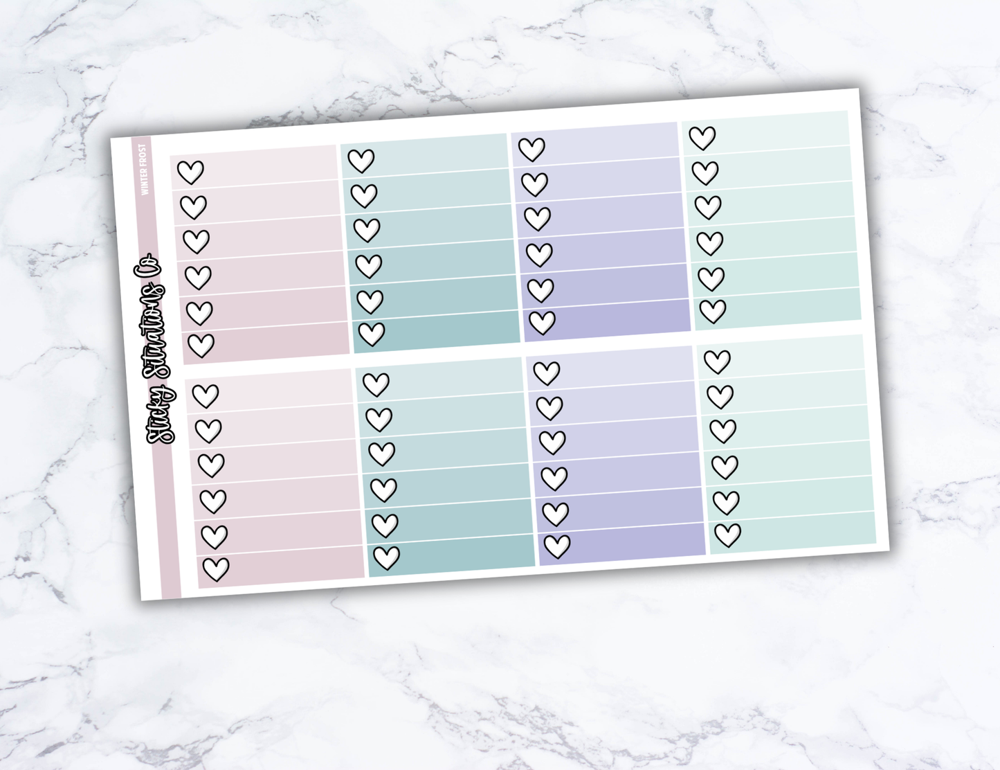 Winter Frost Full Vertical Planner Sticker Kit – Cozy & Cool Matte Stickers for Weekly Layouts | Perfect for Winter Planning